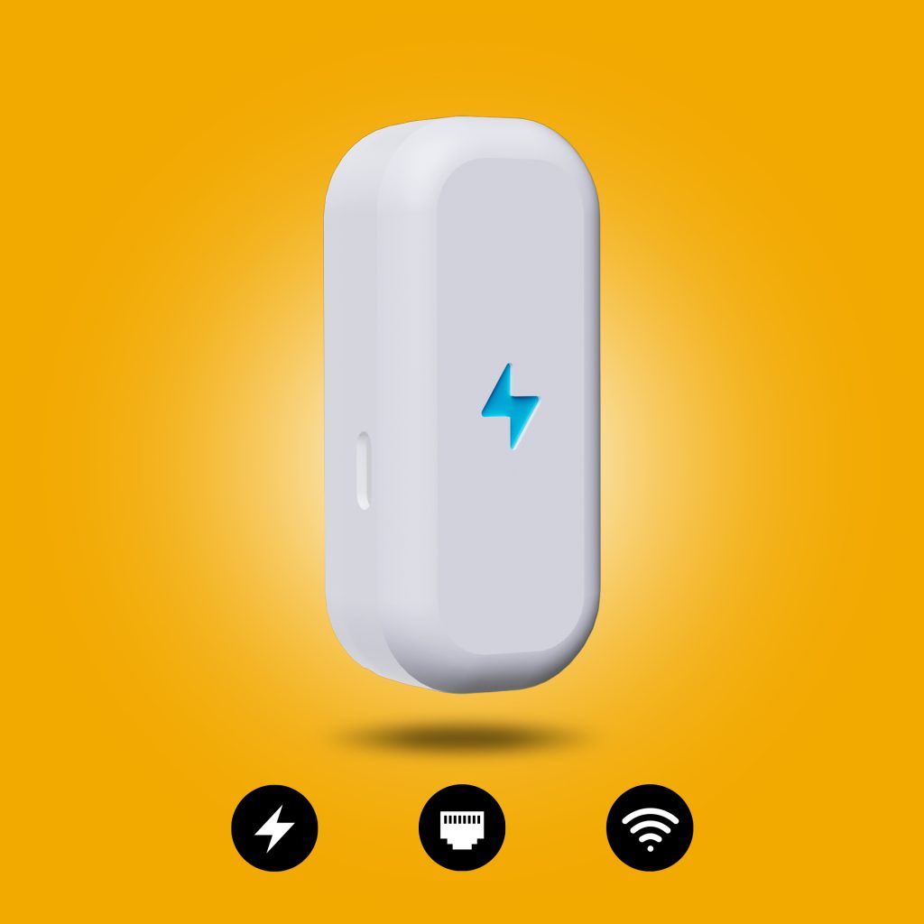 Enhet Power Hub med blixtsymbol.